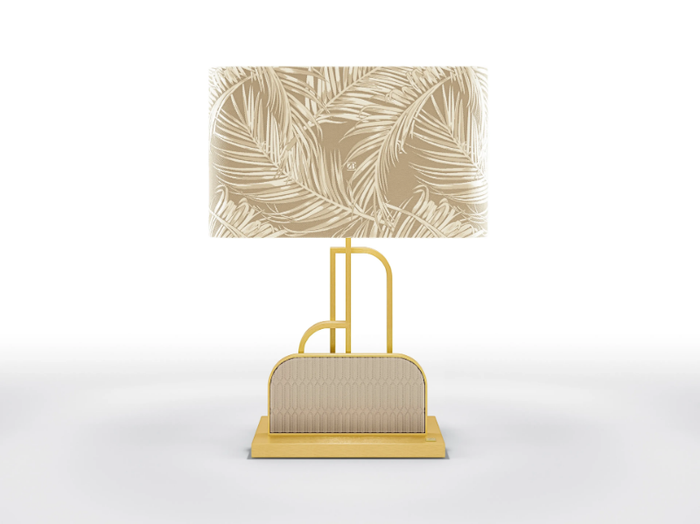 WAVE - Metal table lamp and fabric lampshade _ BRUNO ZAMPA